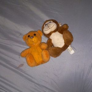One bear stuffs animal One monkey stuffed animal set